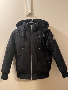 Moose Knuckles Junior Kids Black Original Bomber Jacket Size M